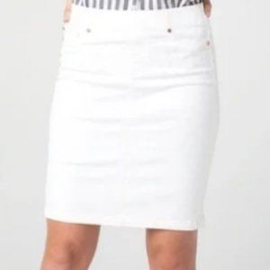 Liverpool Chloe Pencil Skirt White Denim- NWT
